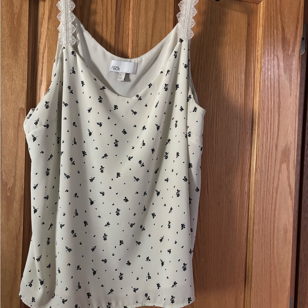 Nordstrom Cream and Black Patterned Camisole